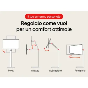 LG Swing 32U889SA Schermo Personale 32" 4K Touch, base con rotelle, webOS