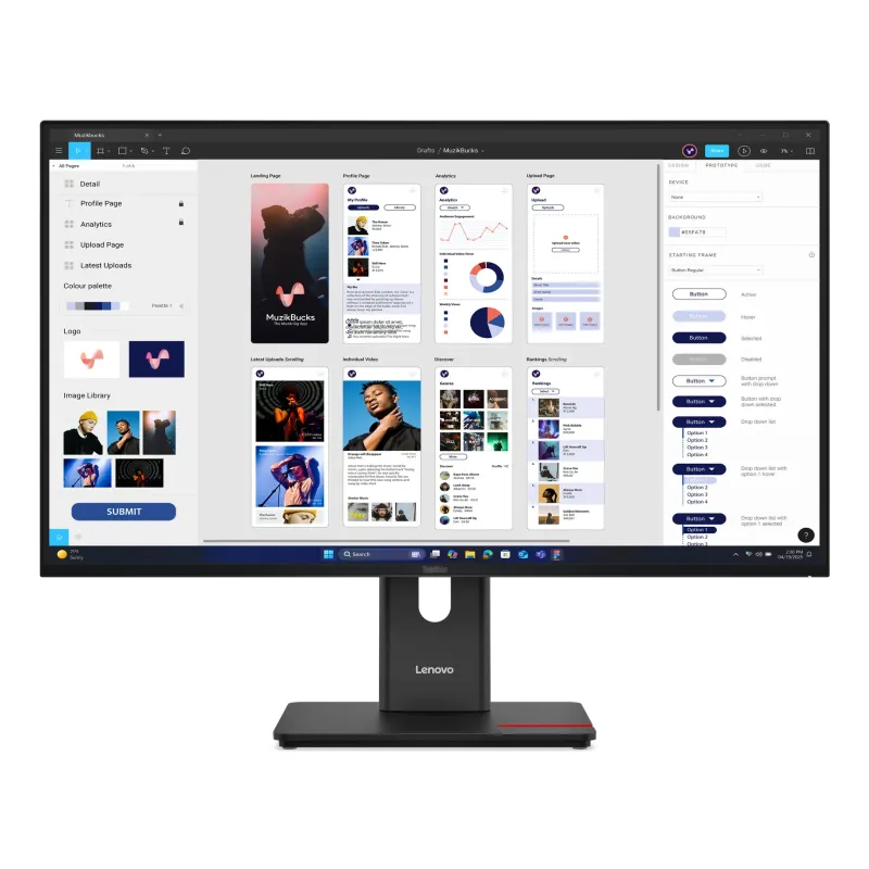 Lenovo ThinkVision T32UD-40 Monitor PC 80 cm (31.5") 3840 x 2160 Pixel 4K Ultra HD LCD Nero