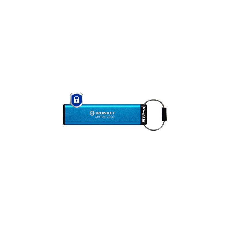 Kingston Technology IronKey Keypad 200C USB-C da 512 GB, FIPS 140-3 livello 3 (in fase di approvazione) AES-256
