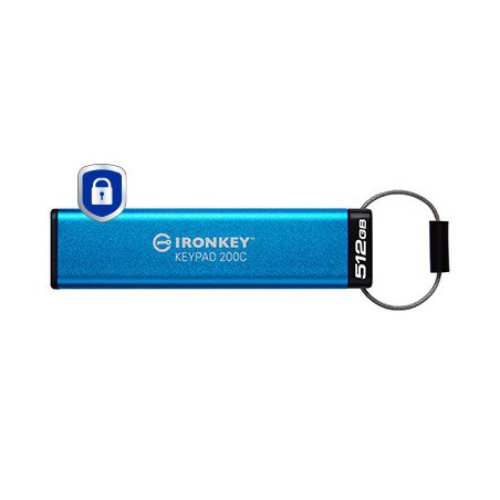 Kingston Technology IronKey Keypad 200C USB-C da 512 GB, FIPS 140-3 livello 3 (in fase di approvazione) AES-256
