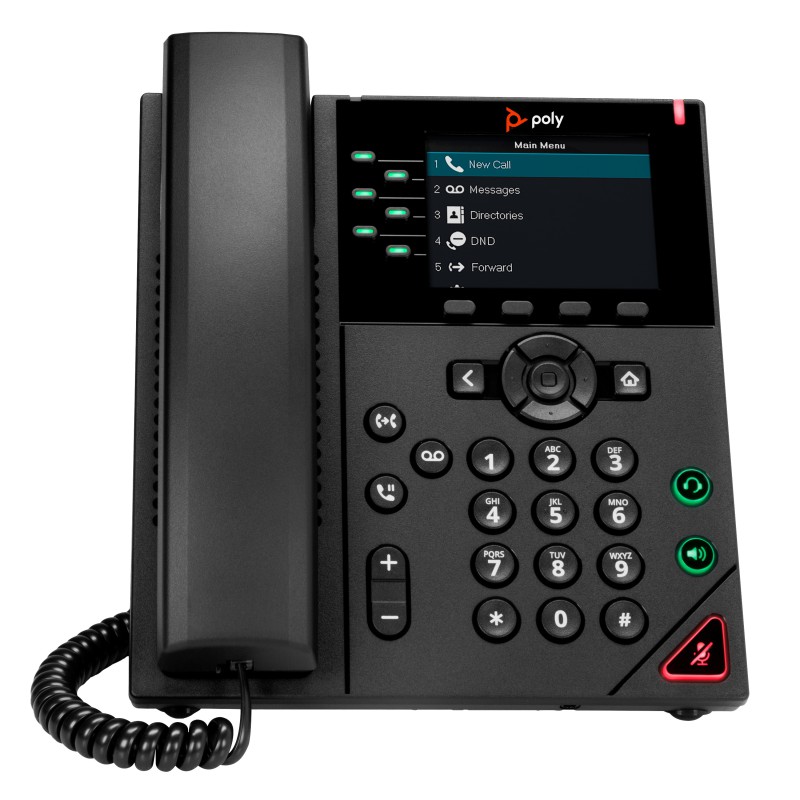 POLY Telefono IP VVX 350 a 6 linee abilitato per PoE