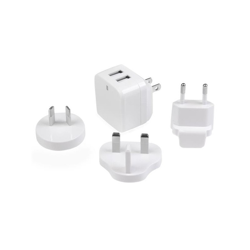 StarTech.com Caricabatterie da Muro a doppia porta x2 USB ad alta potenza ( 17W   3.4 Amp ) con prese da viaggio