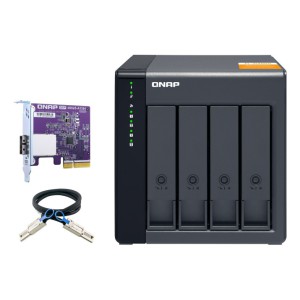 QNAP TL-D400S contenitore di unità di archiviazione Box esterno HDD SSD Nero, Grigio 2.5 3.5"
