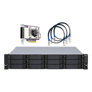 QNAP TL-R1200S-RP contenitore di unità di archiviazione Box esterno HDD SSD Nero, Grigio 2.5 3.5"