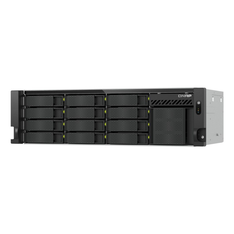 QNAP TS-H1655XEU-RP Server di archiviazione Armadio (3U) Intel Atom® C5125 8 GB DDR4 0 TB QuTS hero Nero, Grigio