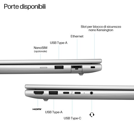 HP EliteBook 6 G1a 14 inch Notebook Next Gen AI PC Copilot+ PC AMD Ryzen AI 5 340 Computer portatile 35,6 cm (14") WUXGA 24 GB