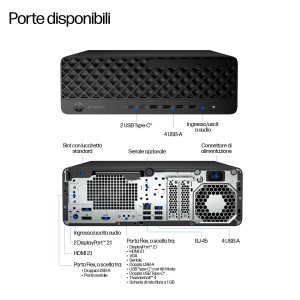 HP EliteDesk 8 SFF G1i Desktop AI PC Wolf Pro Security Edition Intel Core Ultra 5 235 16 GB DDR5-SDRAM 512 GB SSD Windows 11 Pro