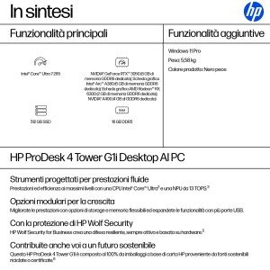 HP ProDesk 4 Tower G1i Desktop AI PC Intel Core Ultra 7 265 16 GB DDR5-SDRAM 512 GB SSD Windows 11 Pro
